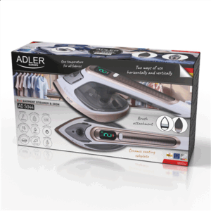 Adler 2in1 Garment Steamer and Iron | AD 5044 | Handheld | 1400 W | 0.18 L | 25 g/min | White/Gold - Image 3