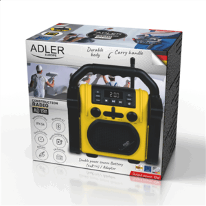 Adler | Construction radio with Bluetooth | AD 1911 | AUX in | Black/Yellow - Image 3