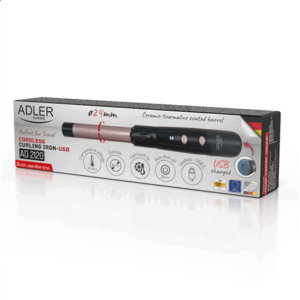 Adler Cordless Curling Iron | AD 2120 | Temperature (min) 170 °C | Display LED | Black/Rose Gold - Image 4