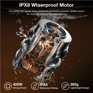 Jimmy Vacuum Cleaner and Washer | PW11 Plus | Cordless operating | Washing function | 400 W | 21.6 V | Operating time (max) 40-75 min | Black/Silver - Image 3