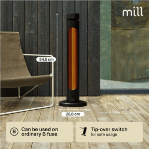 Mill Outdoor Heater | CBOC20FLOOR | Infrared Heater | 2000 W | Black - Image 6