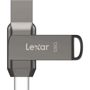 Lexar USB Flash Drive | JumpDrive Dual Drive D400 | 128 GB | USB 3.2 | Gray - Image 2