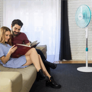 Cecotec EnergySilence 500 | Pedestal Fan | Stand Fan | 40 W | Diameter 40 cm | Number of speeds 3 | Oscillation | White/Blue - Image 2