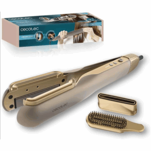 Cecotec Air Straightener | AirLisse 2in1 ForceDry Champagne | Ceramic heating system | Number of heating levels 4 | 1000 W | Beige - Image 2