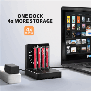 AXAGON ADSA-M2C44 USB4 docking station for 4x M.2 NVMe SSDs with disk cloning function without a PC - Image 10