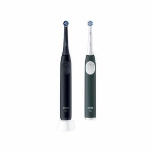 Oral-B Electric Toothbrush, Duo pack | iO2 Series | Rechargeable | For adults | Number of brush heads included 2 | Number of teeth brushing modes 3 | Night Black and Green Forest - Image 2