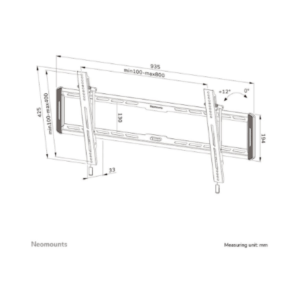 Neomounts Wall mount | WL35-550BL18 TV mount wall | Tilt | 43-86 " | Maximum weight (capacity) 60 kg | Black - Image 20