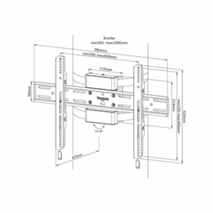 Neomounts Pillar Mount | WL30S-910BL16 | Level adjustment | 40-75 " | Maximum weight (capacity) 50 kg | Black - Image 19