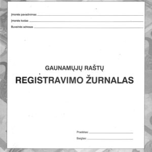 Gaunamų raštų registravimo žurnalas, A4, 40 lapų