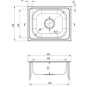 Kriauklė DEANTE Techno (ZEU010A) plieninis 1 kameros Sidabras - Image 2
