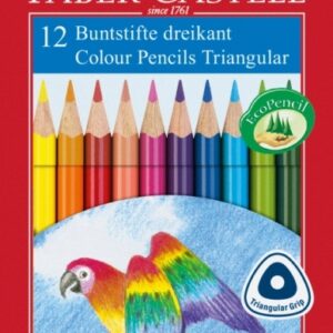 Spalvoti pieštukai Faber-Castell, tribriauniai, 12 spalvų