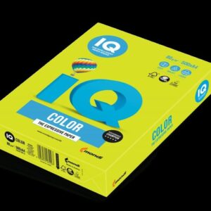 Spalvotas biuro popierius IQ, A4, 80g, NEOGN, neoninės žalios spalvos, 500 lapų