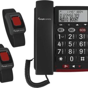 amplicomms BigTel 50 Alarm Plus Duo Analoginis telefonas Skambintojo ID Tamsiai Pilka