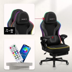 RGB Black Mesh žaidimų kėdė - Image 3