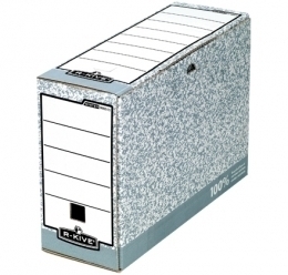 Archyvinė dėžė Fellowes, kartoninė, 100x260x315mm, pilka