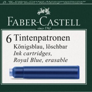 Rašalo kapsulės Faber-Castell, 6vnt., mėlynos spalvos