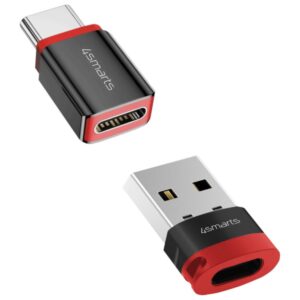Adapteris 4smarts Data Blocker USB-C to USB-A/USB-C black 2pcs - Image 1