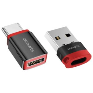 Adapteris 4smarts Data Blocker USB-C to USB-A/USB-C black 2pcs - Image 2