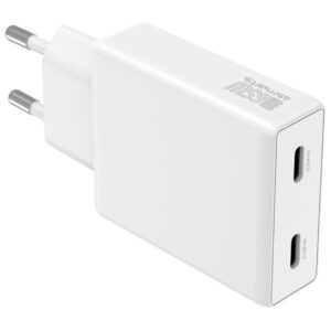 Laidinis įkroviklis 4smarts PDPlug Slim Dual 65W GaN 2xUSB-C baltos spalvos - Image 3