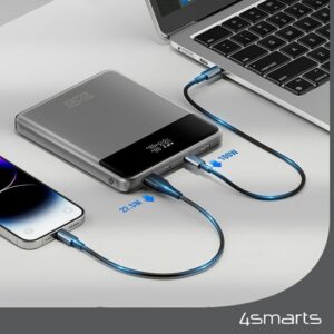 Powerbank 4smarts Enterprise Slim 20000mAh 122.5W, space pilkos spalvos - Image 3