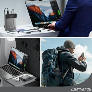 Powerbank 4smarts Enterprise Slim 20000mAh 122.5W, space pilkos spalvos - Image 4