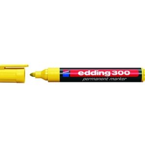 Permanentinis žymeklis Edding 300, apvaliu galiuku, 1,5-3mm, geltonos spalvos