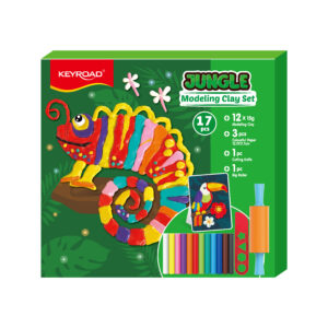 Plastilino rinkinys Keyroad Jungle, 180g + plastikinis peilis + volelis + spalvotas popierius