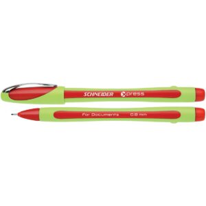 Rašiklis Schneider Xpress, 0,8mm, su kamšteliu, raudonos spalvos