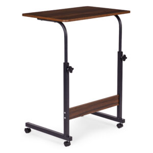 Mobile laptop table – side desk for armchair and sofa in dark walnut finish, ModernHome - Image 5