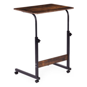 Mobile laptop table – side desk for armchair in aged walnut finish, ModernHome - Image 5