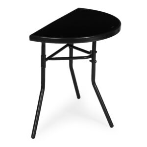 Semi-Circular Glass Coffee Table for Balcony, Terrace or Patio – Black, MultiGarden - Image 5