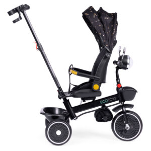 Tricycle stroller for children with swivel seat, push handle, black, ECOTOYS - Image 5