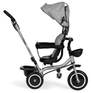 2-in-1 tricycle stroller, swivel seat, foldable canopy, gray, ECOTOYS - Image 5
