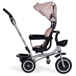 2-in-1 tricycle stroller, swivel seat, foldable canopy, beige, ECOTOYS - Image 5