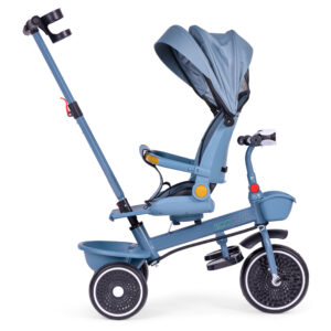2-in-1 tricycle stroller, swivel seat, foldable canopy, blue, ECOTOYS - Image 5