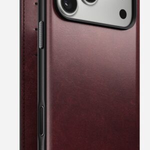 Nomad Modern Leather Folio mobiliojo telefono dėklas 16 cm (6.3") „Folio“ Burgundija - Image 1