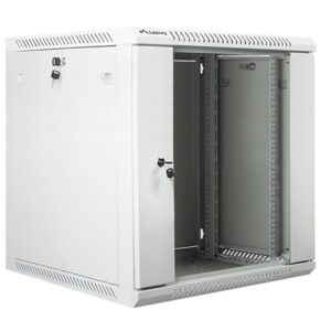 Lanberg wall-mounted installation rack cabinet 19'' 12U 600x600mm gray (glass door)