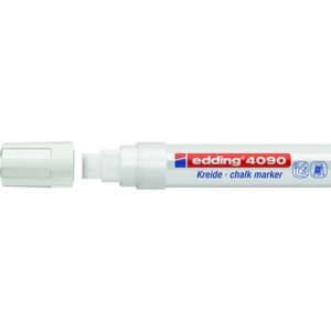 Kreidinis žymeklis Edding 4090, kirstu galiuku, 4-15mm,baltos spalvos