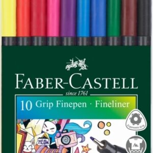 Rašiklių rinkinys Faber-Castell GRIP Finepen, 10 spalvų