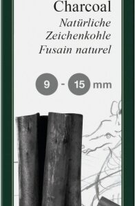 Anglies kreidelės Faber-Castell, natūralios, Ø 9-15mm, juodos spalvos, dėžutėje 4vnt