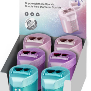Drožtukas Faber-Castell RollOn Sparkle, 2 skylių, su konteineriu