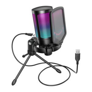 Fifine A6V condenser gaming microphone juodos spalvos - Image 2