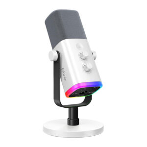 Fifine AM8W dynamic microphone with stand baltos spalvos - Image 3