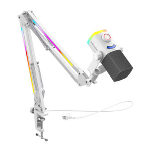 Fifine AM8proTW dynamic microphone with boom arm baltos spalvos - Image 3