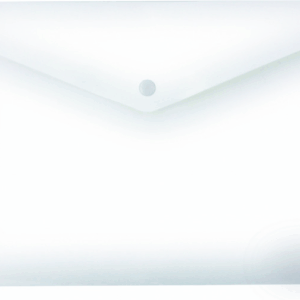 Aplankas-vokas College A5, 0.18mm, horizontalus, su spaustuku, plastikinis, skaidrus