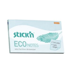 Lipnūs lapeliai StickN, 21751, Eco, 76x127mm, 100 lapelių, melsvos spalvos