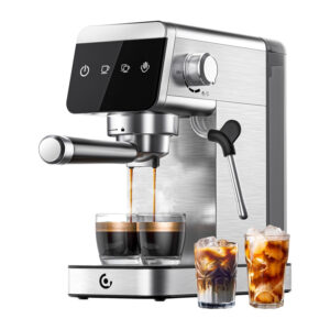 AMZCHEF CE-AZ-EM1501-SV Piston kavos aparatas sidabro spalvos