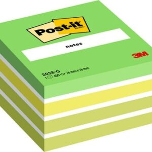 Lipnūs lapeliai Post-it, 76x76mm, 450 lapelių, žalios spalvos