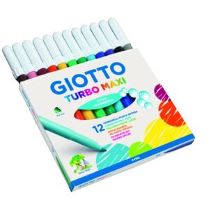Flomasteriai Fila Giotto Turbo Maxi, vandens pagrindu, 12 spalvų - Image 2