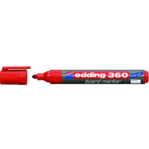 Žymeklis baltai lentai Edding 360, apvaliu galiuku, 1,5-3mm, raudonos spalvos